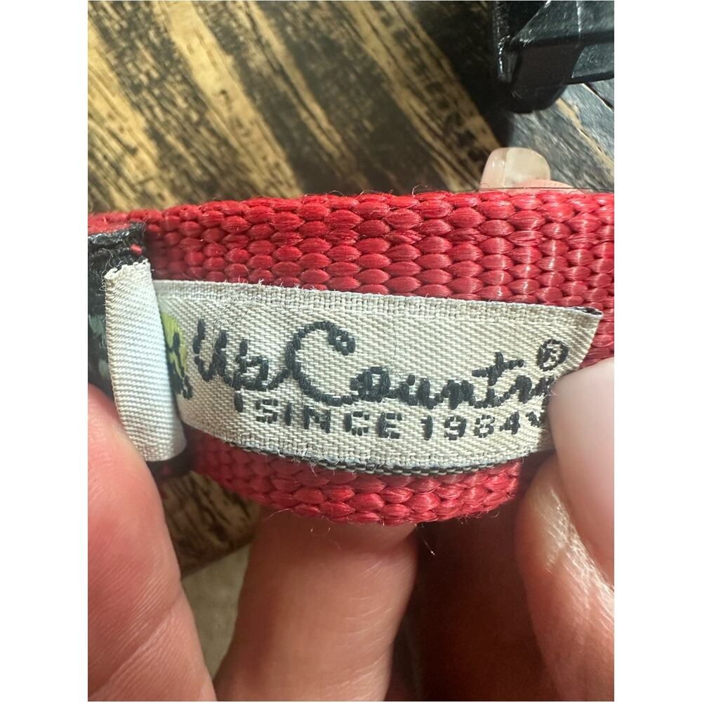 Vivacouture Black Collar with Teal Embroidered Text and Red Stitching - Picture 8 of 8